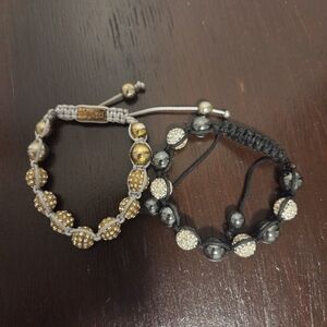 Gold and Silver Beaded Bracelets